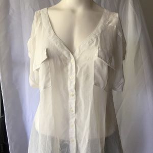 Sheer white button up